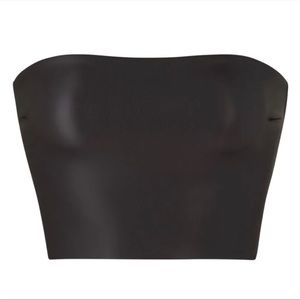 NWT SKIMS Faux Black Leather Tube Top sz Large